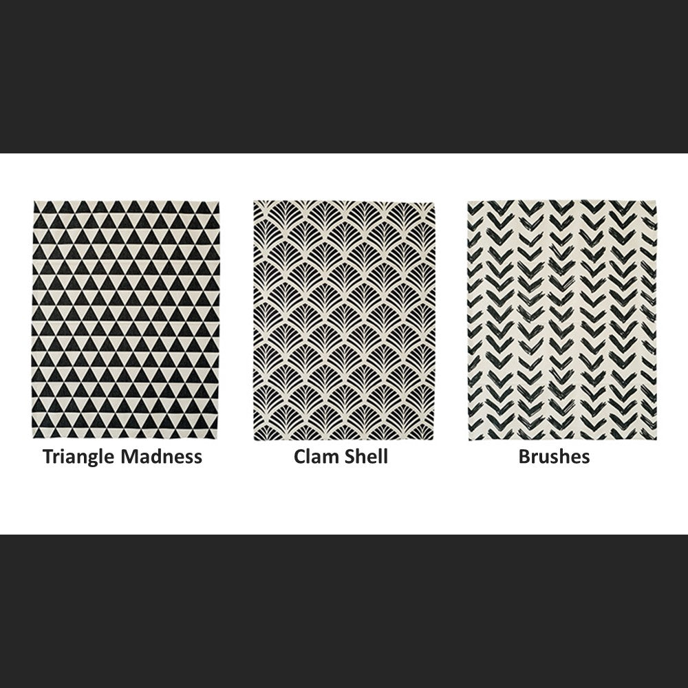 Black and White Clam Shell Scandinavian Window Roman Shade