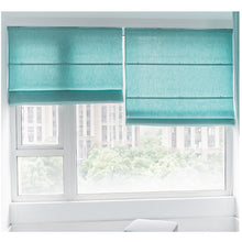 Load image into Gallery viewer, Green Teal Blue Tiffany Turquoise Linen Window Roman Shade
