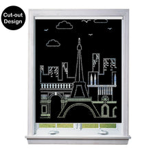 Load image into Gallery viewer, Paris Eiffel Tower Blackout Die Cut Cutout Sparkle Window Roller Blinds Shades Curtains
