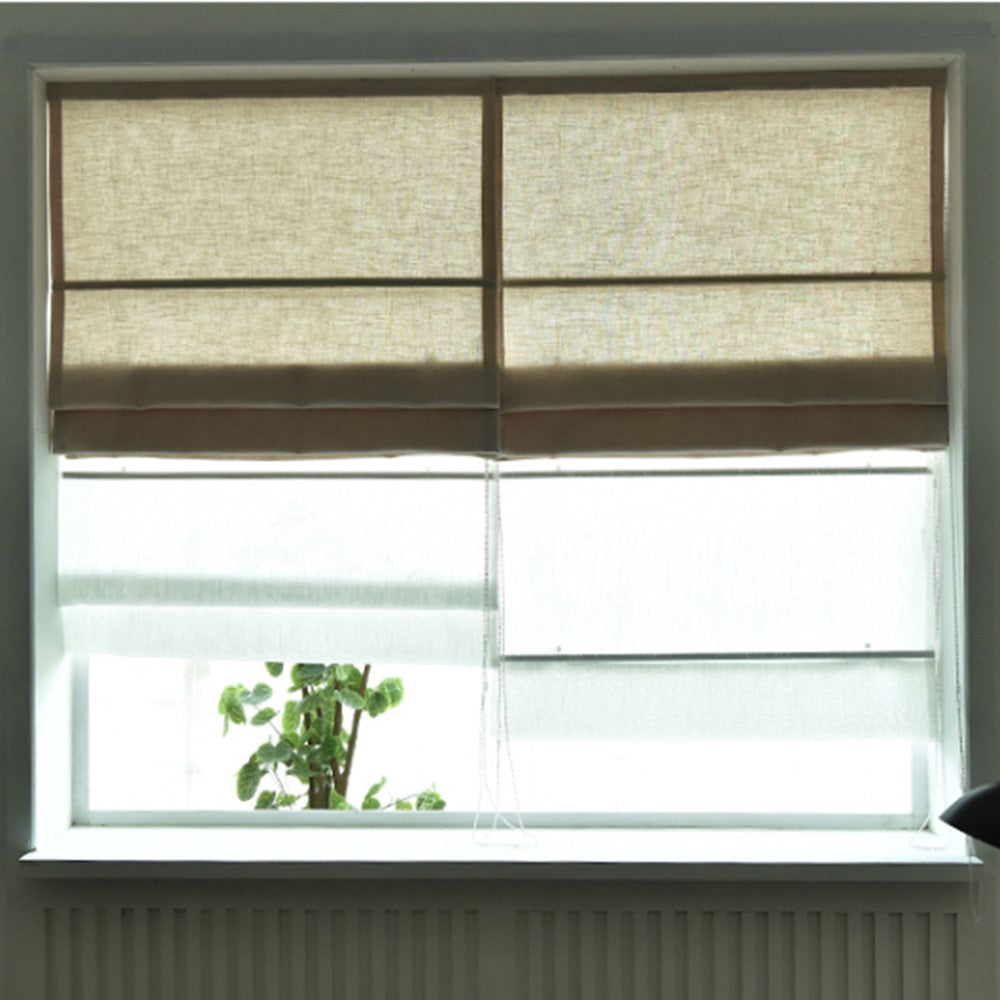 Modern Jute Contemporary Neutral Window Roman Shade
