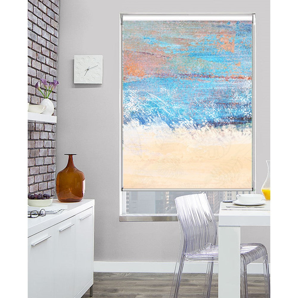 Abstract Ocean Wave Paint Window Roller Shade