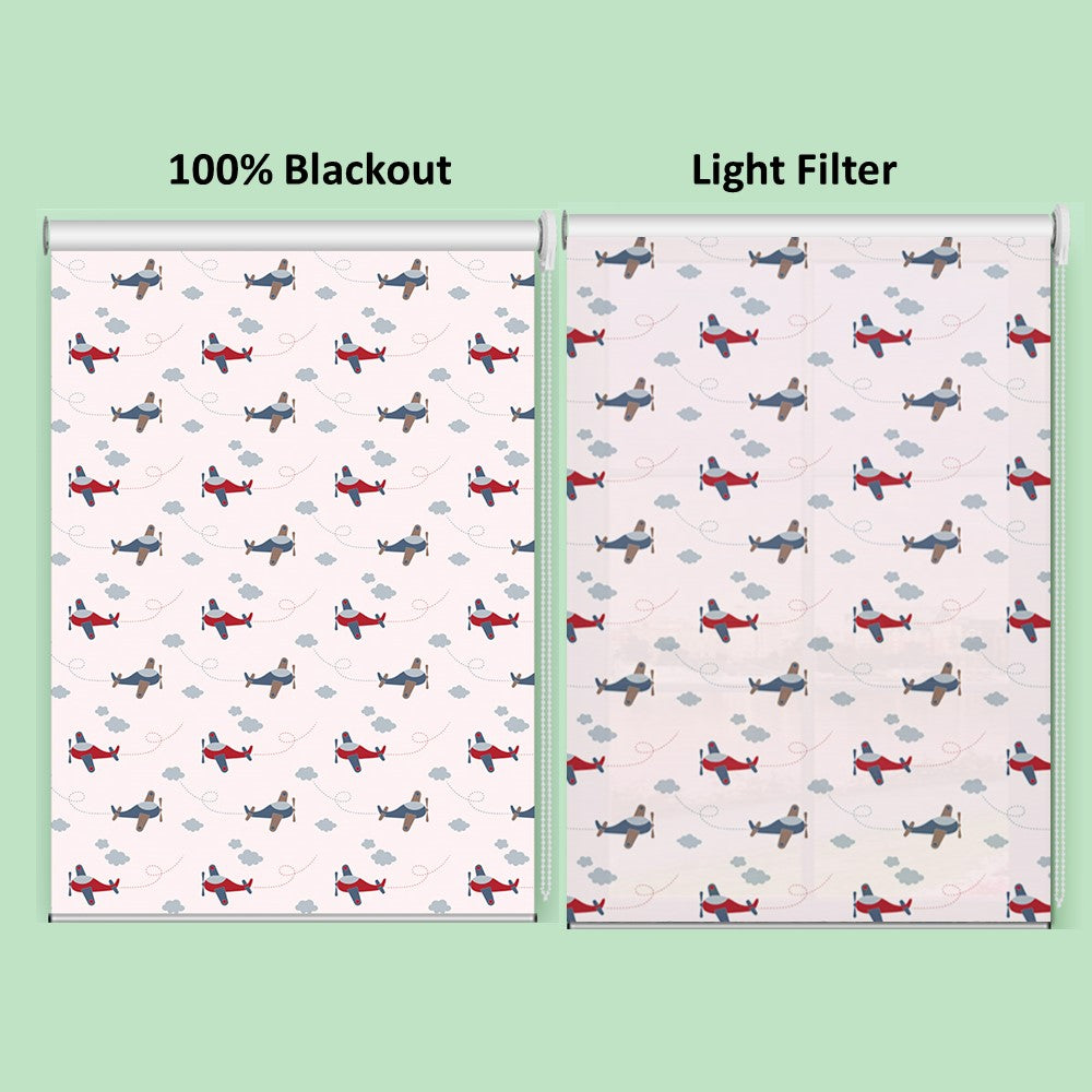 Nursery Kid Baby Room Airplane Aeroplane Window Roller Shade