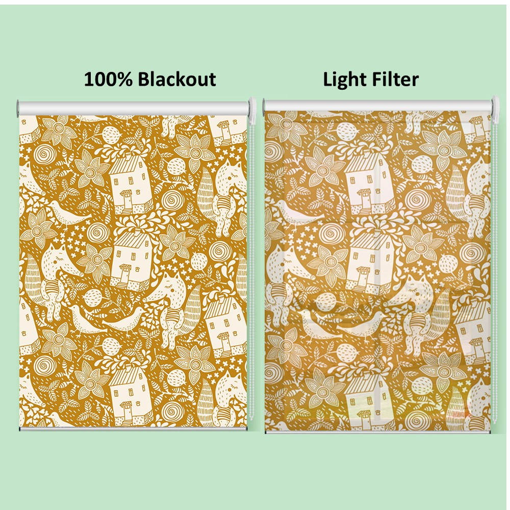 Nursery Room Fox Print Roller Shade
