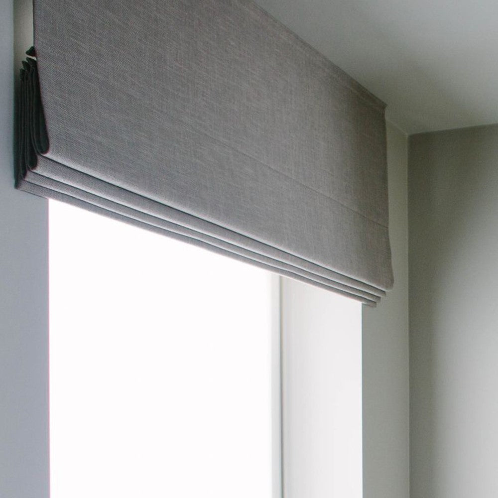 Gray Linen Window Roman Shade