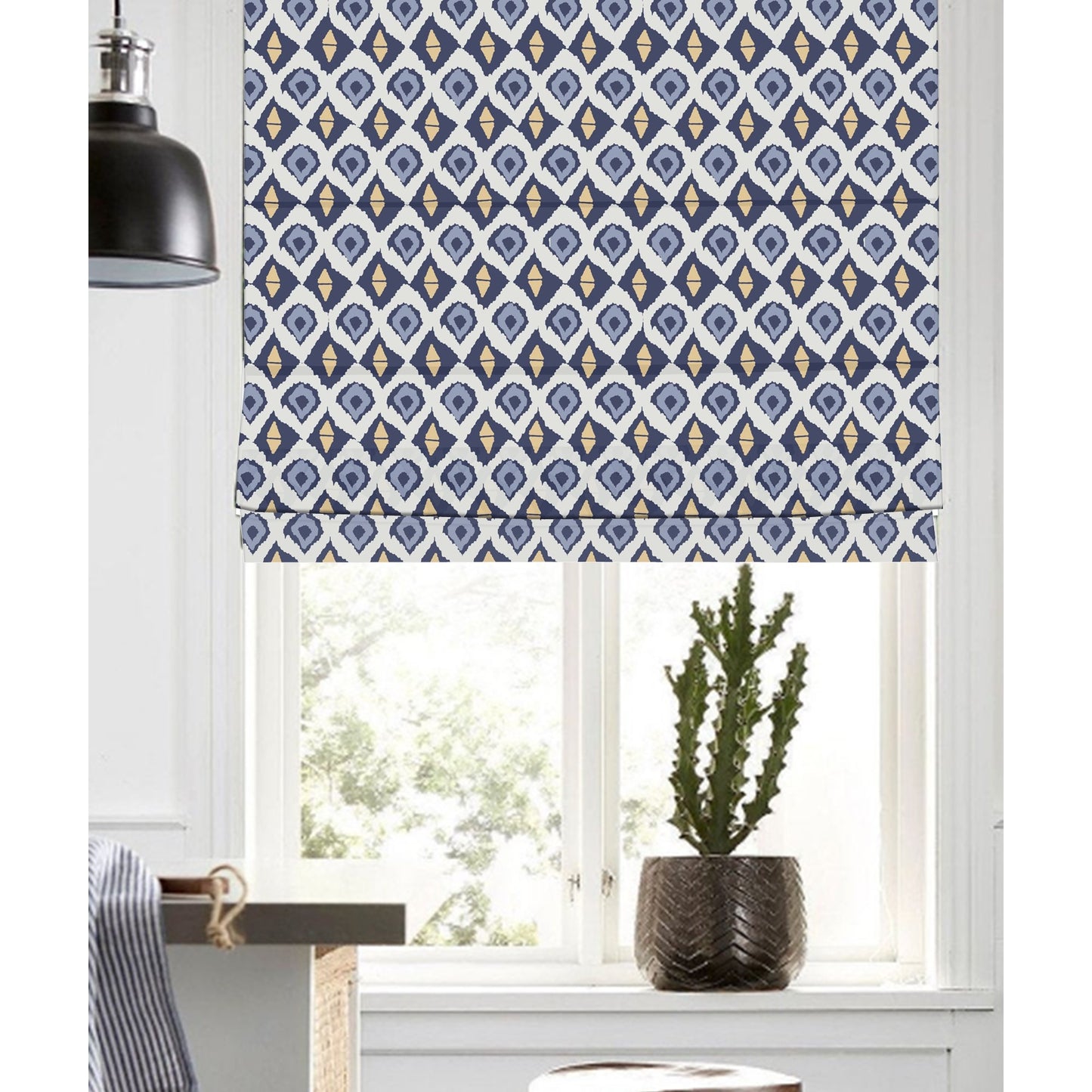 Southwestern Ethnic Tribal Patterns Linen Window Roman Shade