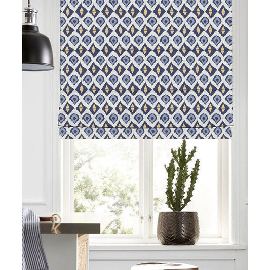 Southwestern Ethnic Tribal Patterns Linen Window Roman Shade