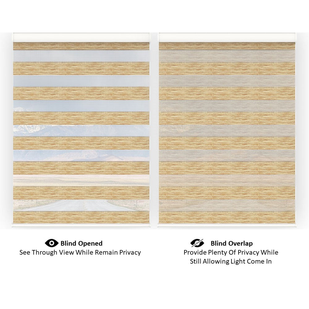 Glitter Neutral Window Blinds Zebra Roller Shade with Valance