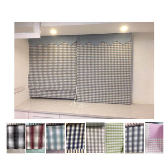 Plaid Classic Gingham Cottage Window Roman Shade