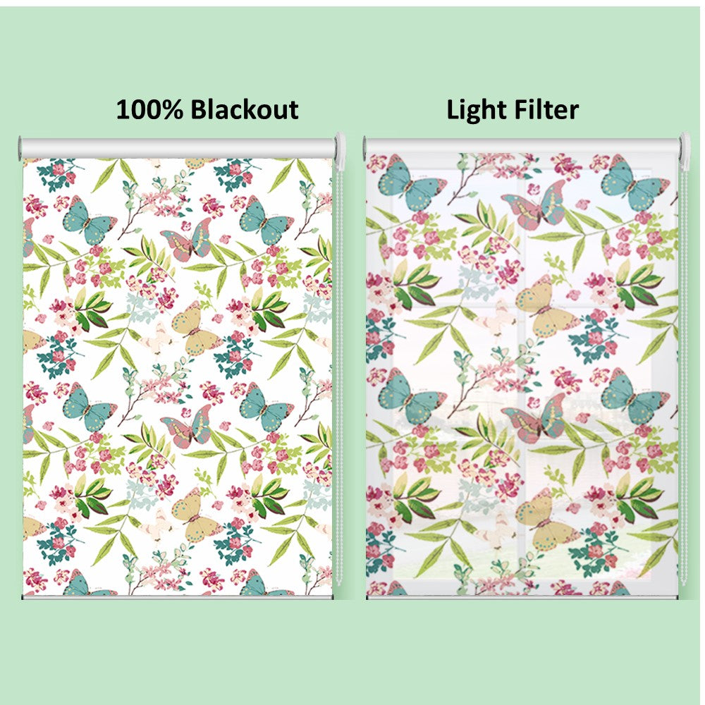 Butterfly in Garden Botanical Spring Window Roller Shade