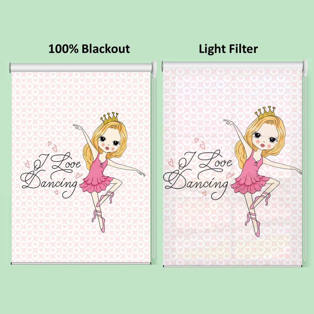 Ballet Girl Ballerina Happy Dancing I Love Dancing Window Roller Shade