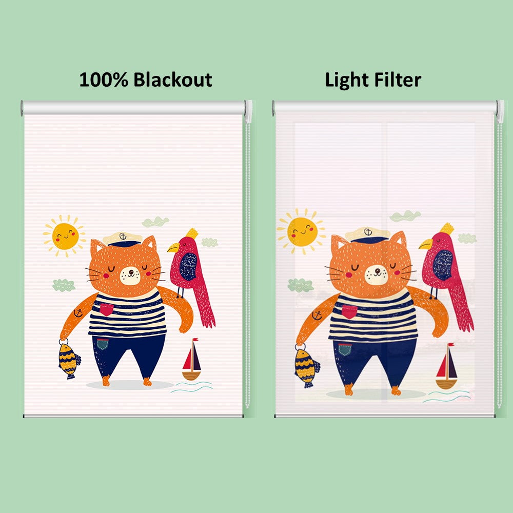 Nursery Kid Baby Room Fishing Papa Bear Window Roller Shade