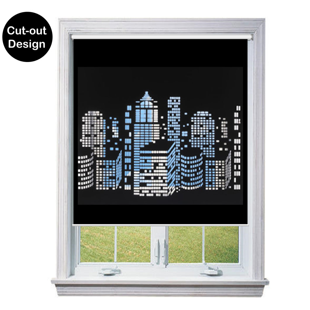 Skyline Blackout Die Cut Cutout Sparkle Window Roller Blinds Shades Curtains