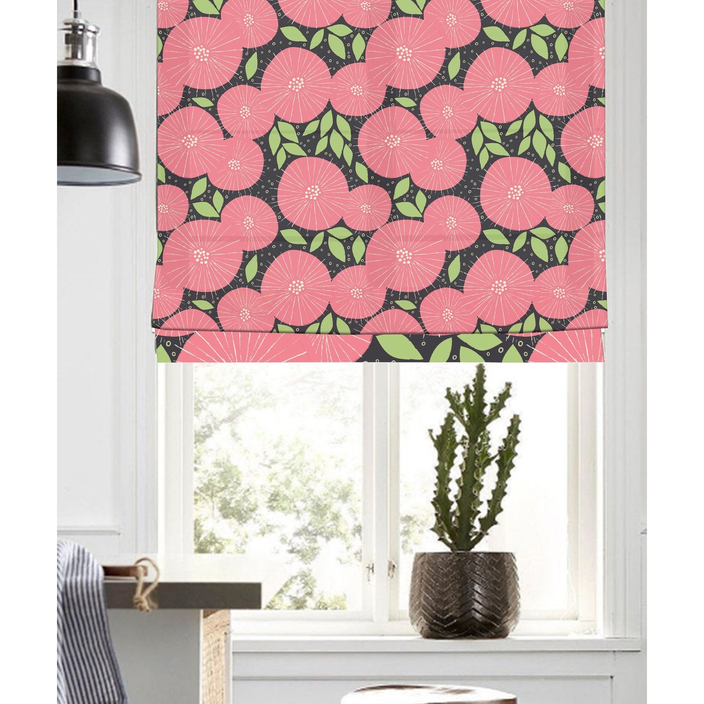 Spring Flora Blooming Window Roman Shade