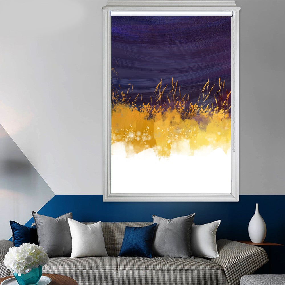 Abstract Rice Farm Print Roller Shade