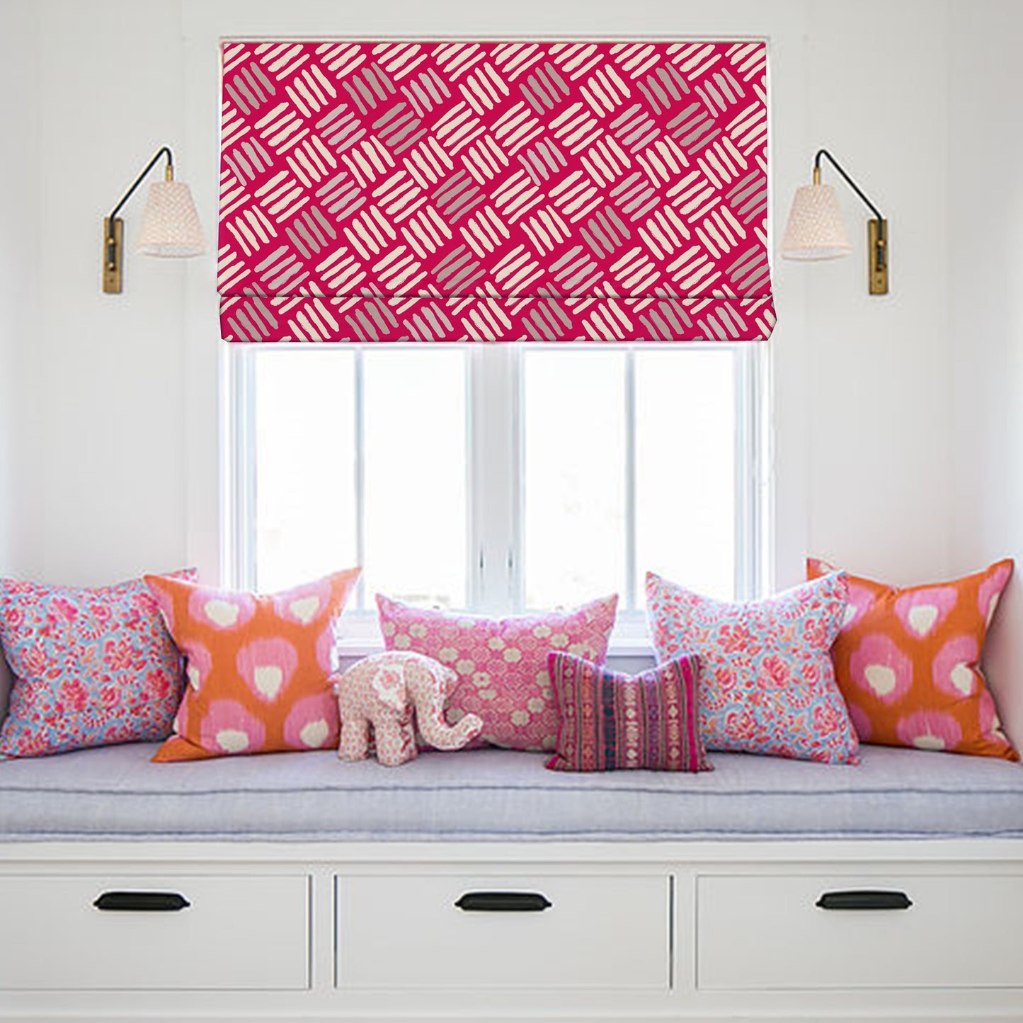 Mid Century Vibes Patterns Linen Window Roman Shade