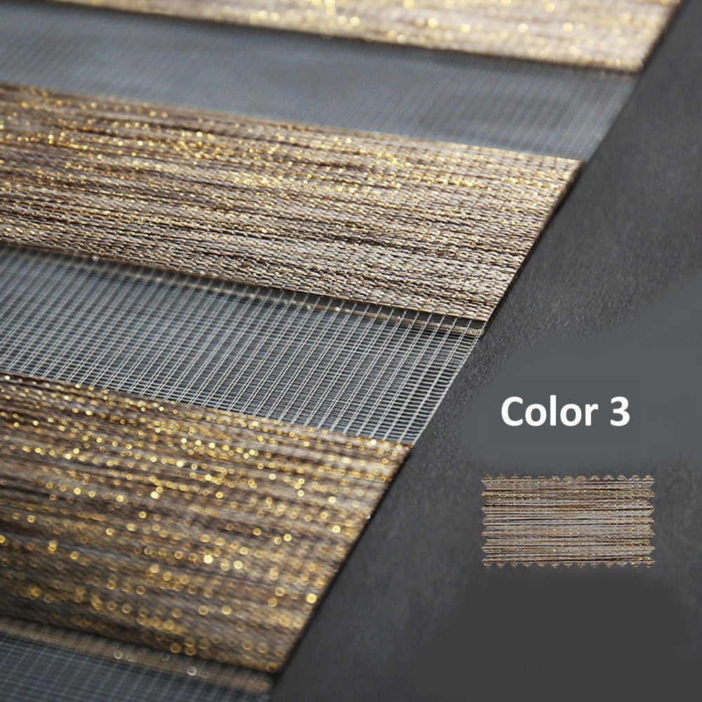 Glitter Neutral Window Blinds Zebra Roller Shade with Valance