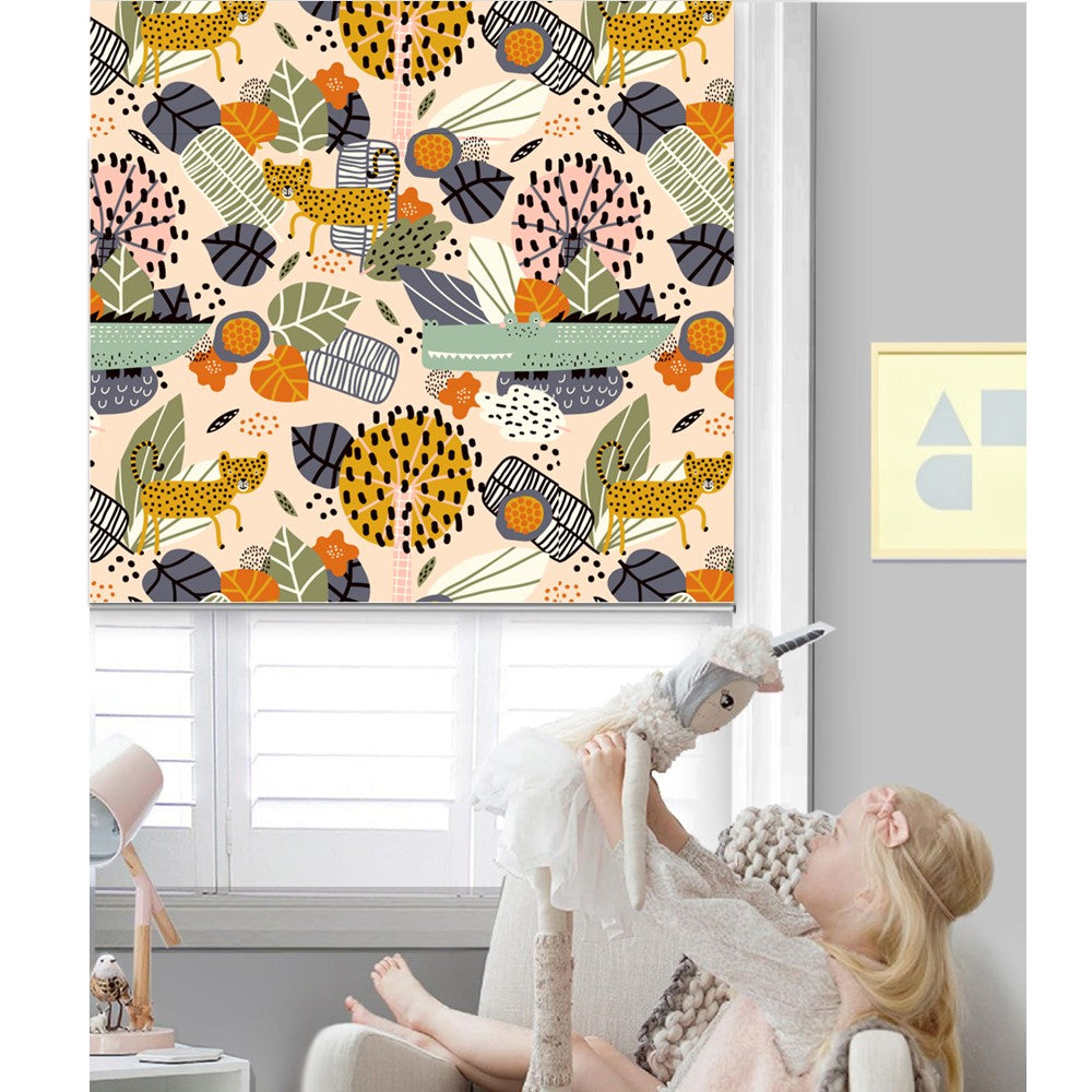 Animal Safari Jungle Nursery Room Window Roller Shade