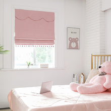 Load image into Gallery viewer, Pink Theme Nursery Princess Boho Theme Linen Window Roman Shade
