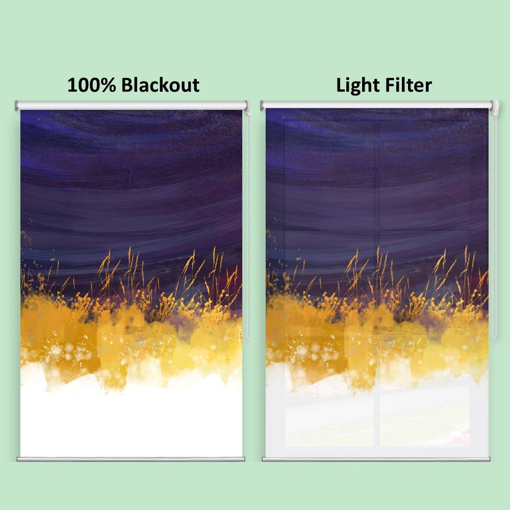 Abstract Rice Farm Print Roller Shade