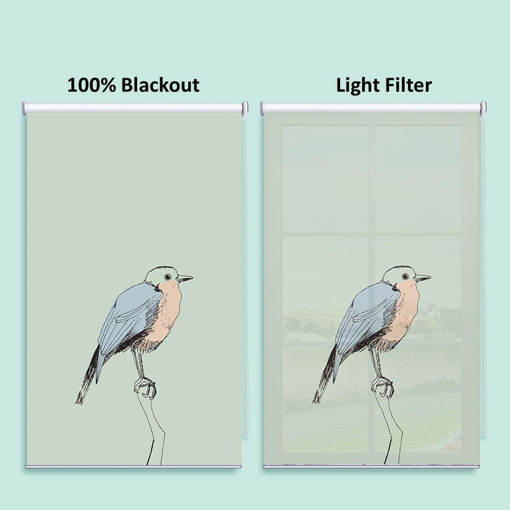 Bird Natural Print Window Roller Shade