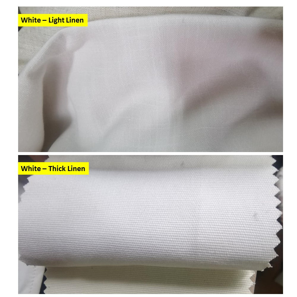 Pure White Linen Window Roman Shade