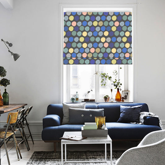 Geometries Contemporary Linen Window Roman Shade