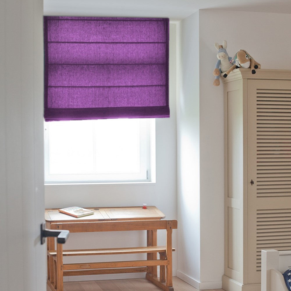 Purple Lavender Violet Linen Window Roman Shade