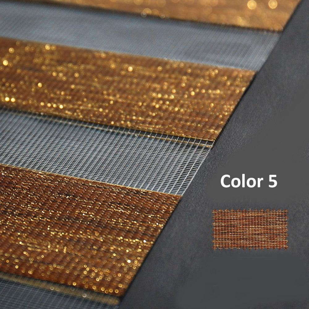 Glitter Neutral Window Blinds Zebra Roller Shade with Valance