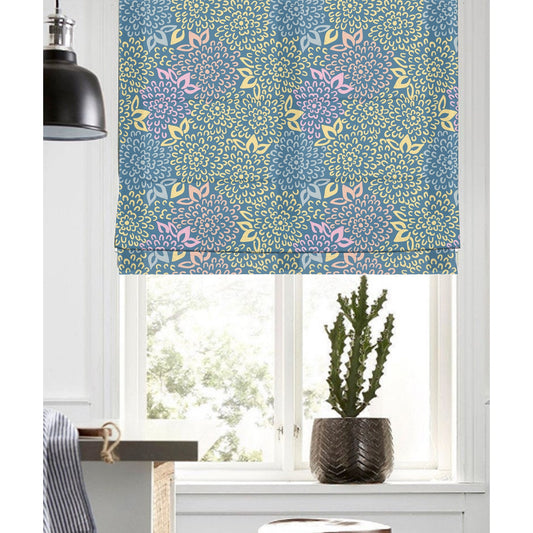 Geometric Flowers Petals Window Roman Shade