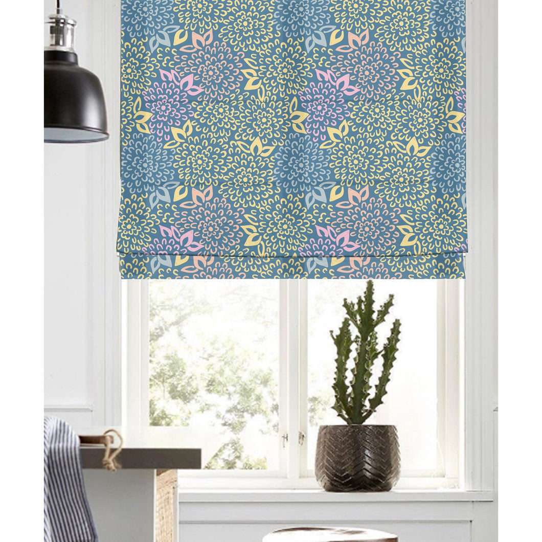 Geometric Flowers Petals Window Roman Shade