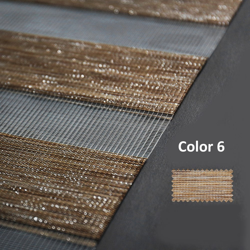 Glitter Neutral Window Blinds Zebra Roller Shade with Valance