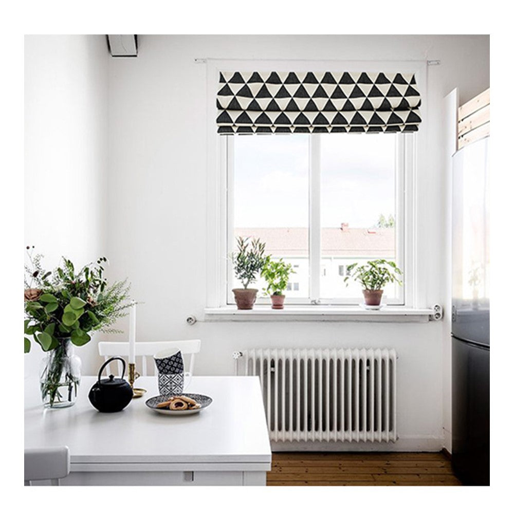 Black and White Triangle Scandinavian Window Roman Shade