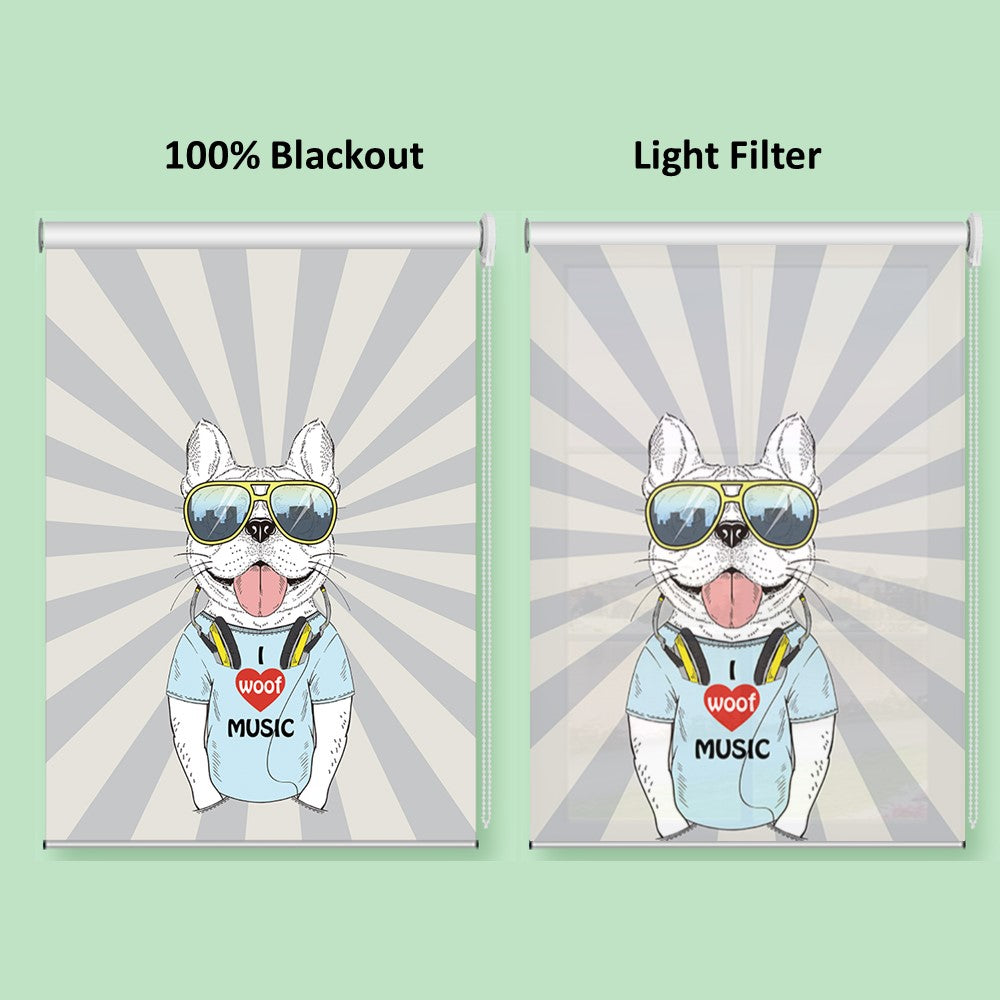Frenchie French Bulldog Window Roller Shade