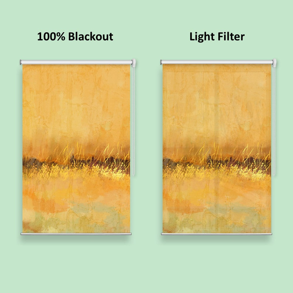 Abstract Golden Farm Print Window Roller Shade
