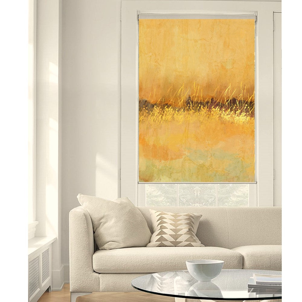 Abstract Golden Farm Print Window Roller Shade