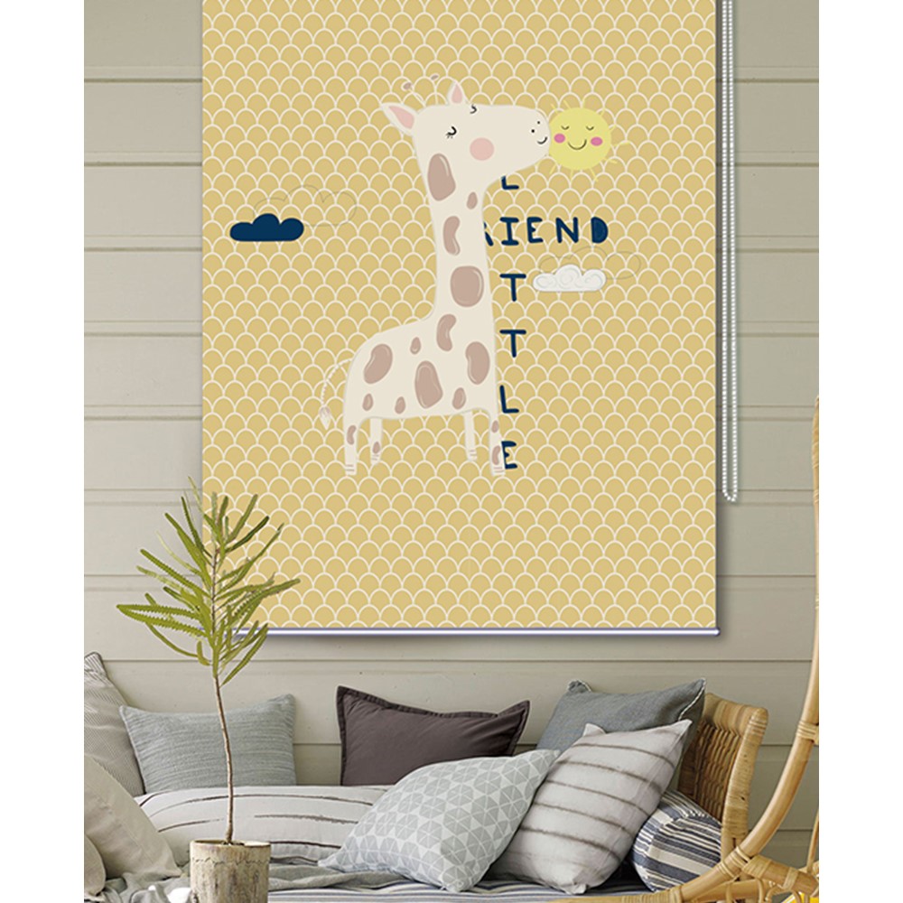 Nursery Kid Baby Little Giraffe Theme Roller Shade