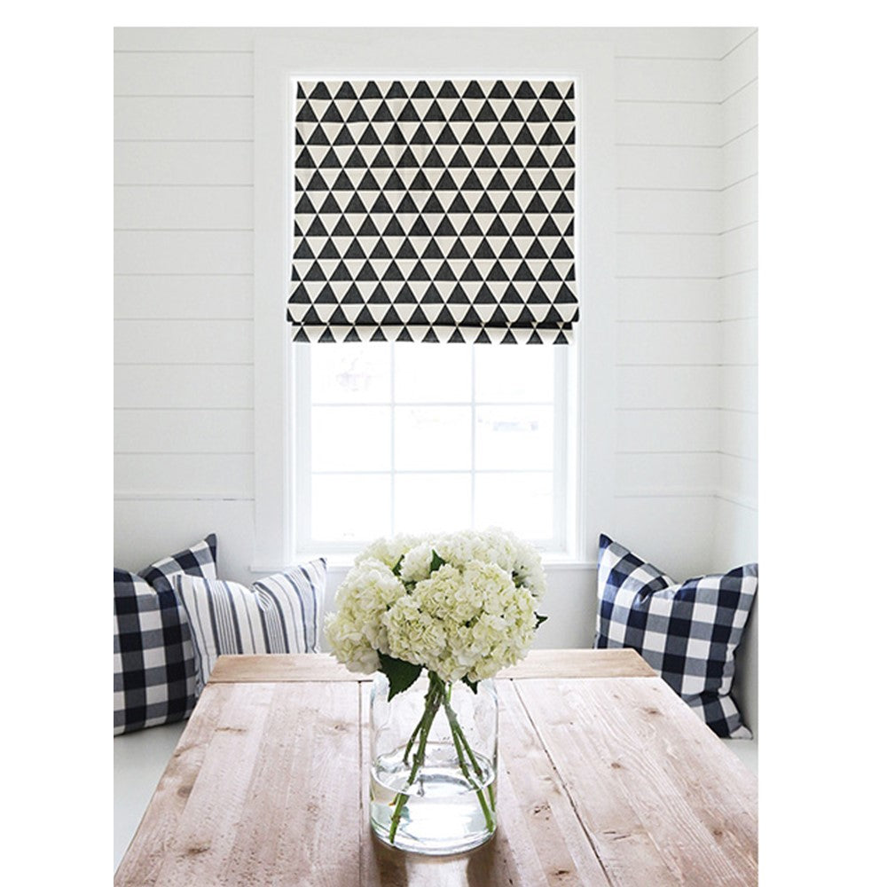 Black and White Triangle Scandinavian Window Roman Shade