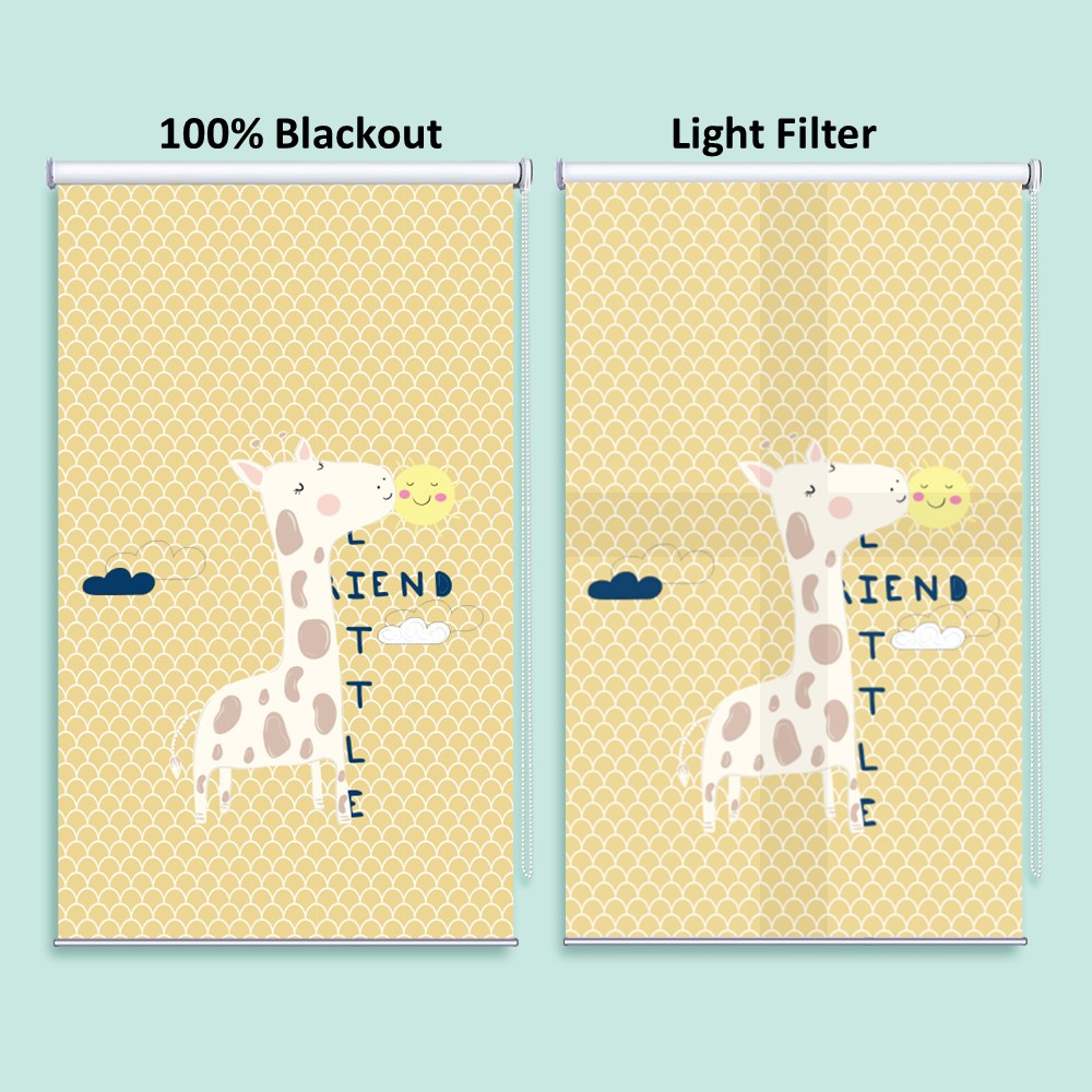 Nursery Kid Baby Little Giraffe Theme Roller Shade