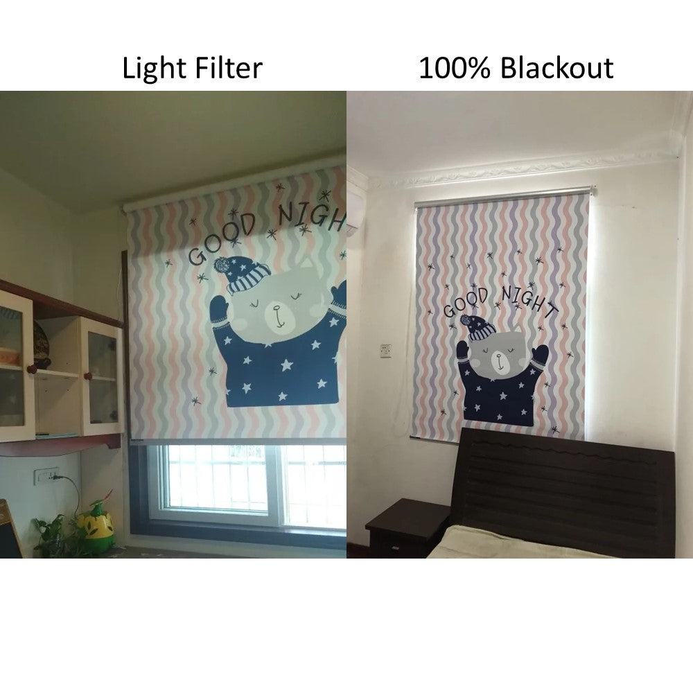 Good Night Papa Bear Kid Nursery Window Roller Shade