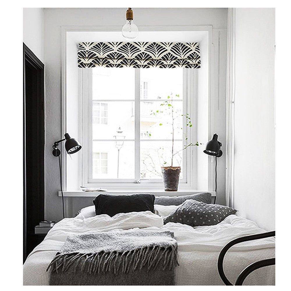 Black and White Clam Shell Scandinavian Window Roman Shade