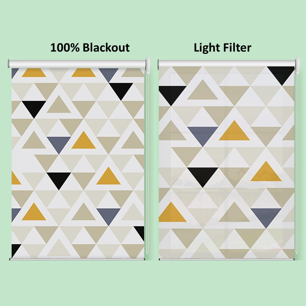 Contemporary Triangle Color Block Geometric Window Roller Shade