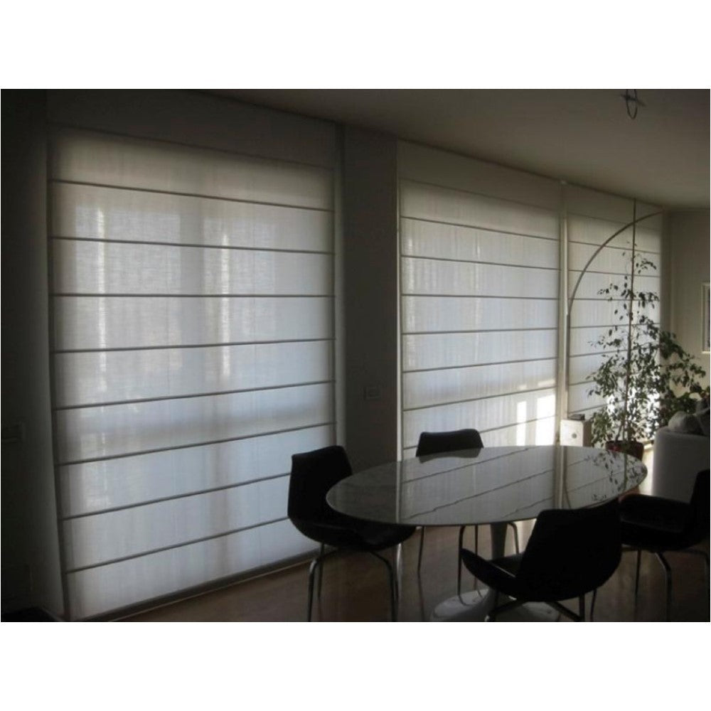 White Semi See Through Light Filtering Window Roman Shade