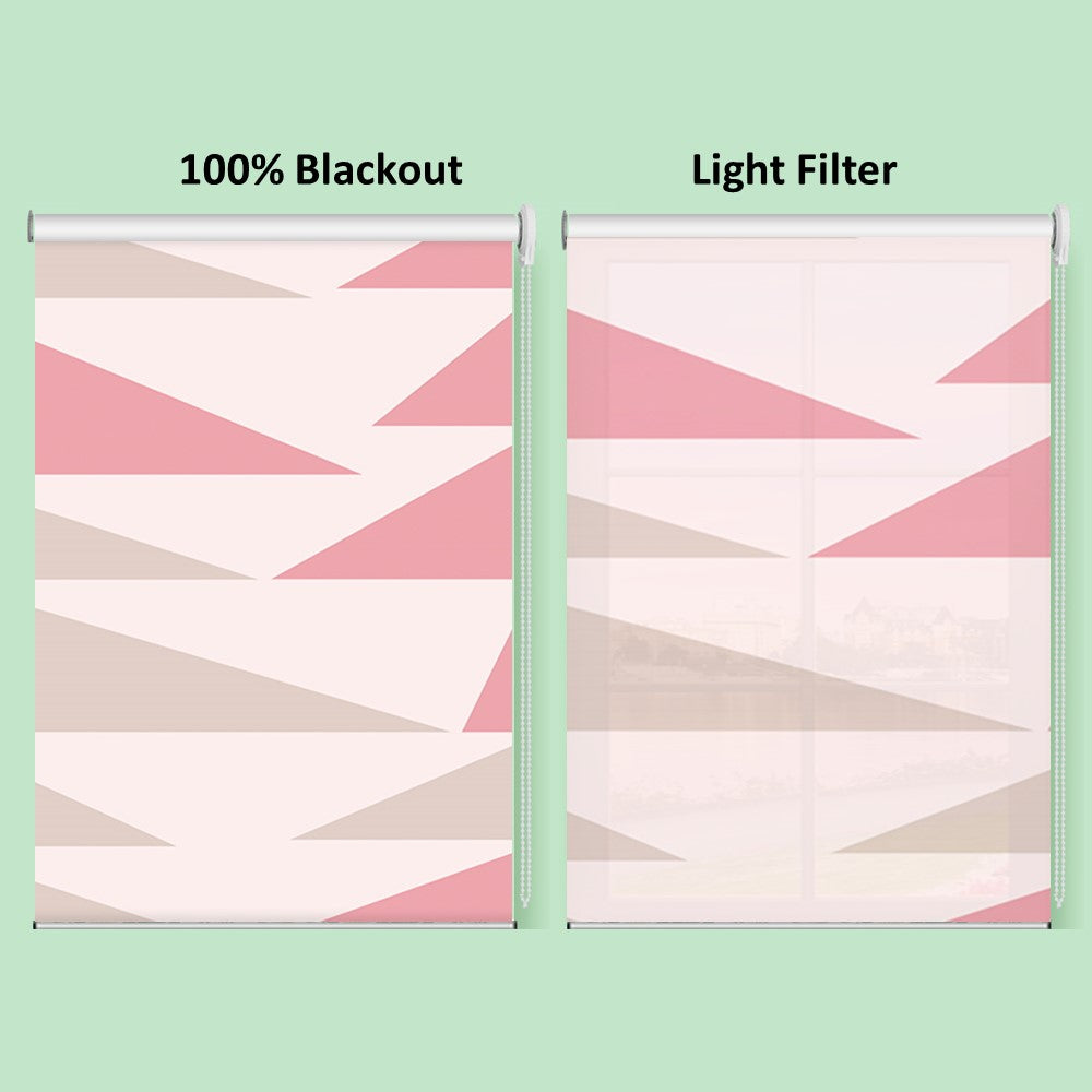 Contemporary Triangle Pink Pastel Window Roller Shade