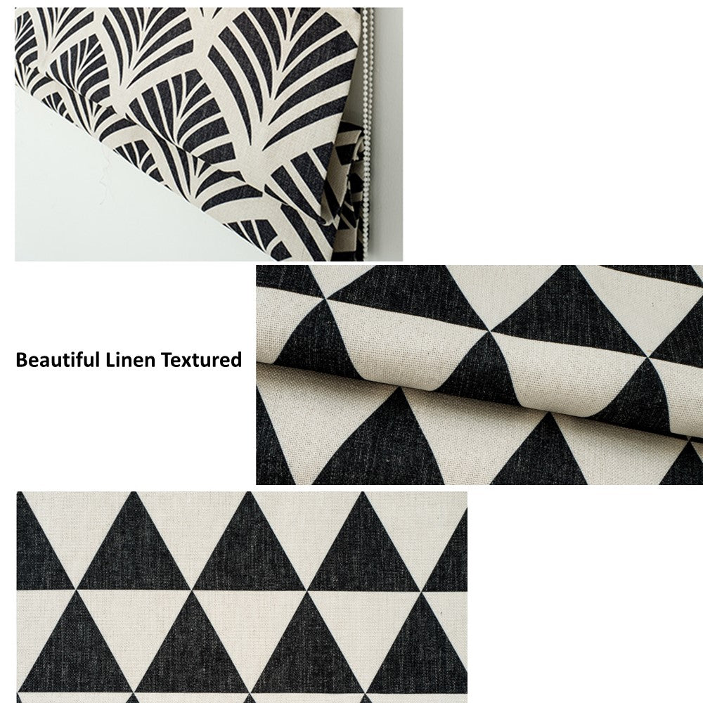 Black and White Triangle Scandinavian Window Roman Shade