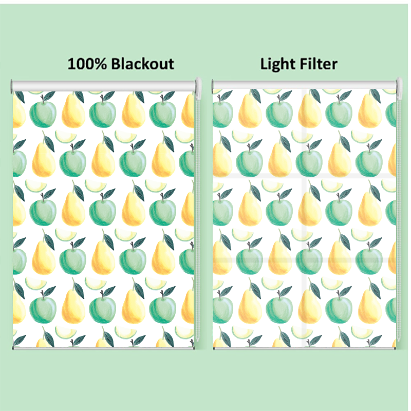Apples and Pears Fruits Illustration Window Roller Shade