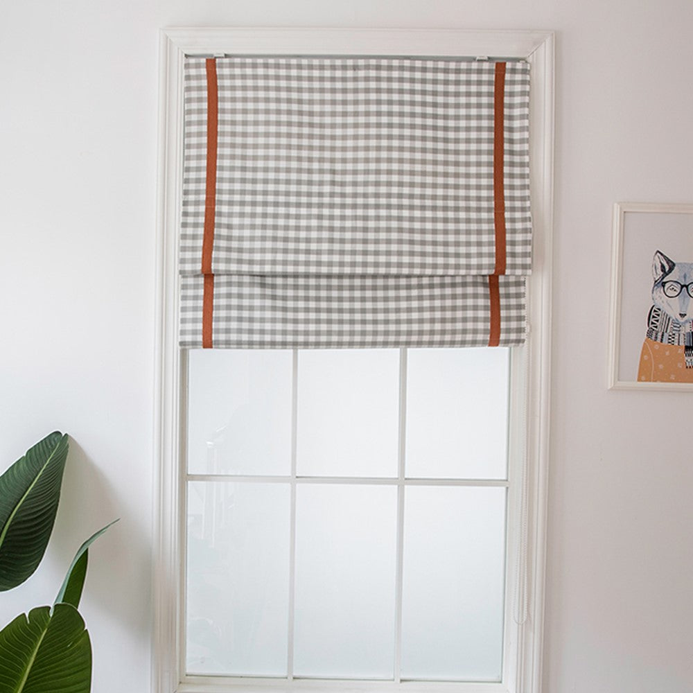 Plaid Classic Gingham Cottage Window Roman Shade