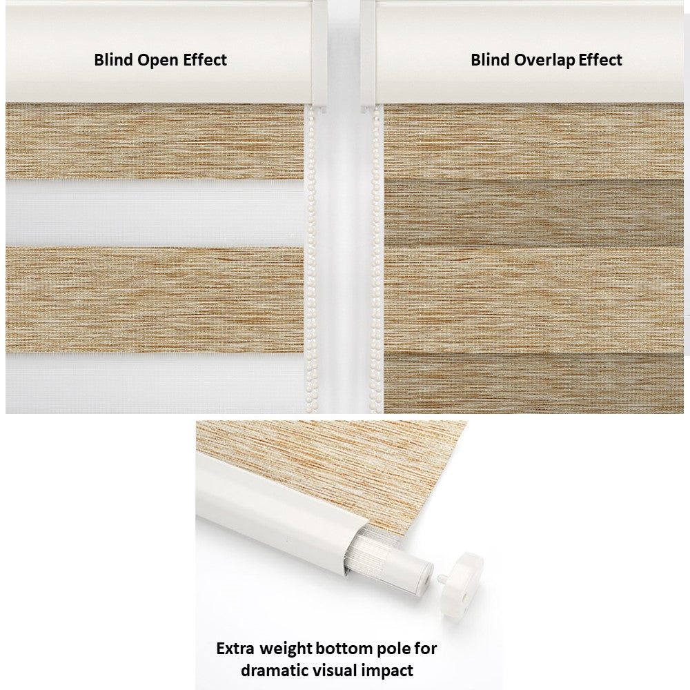Glitter Neutral Window Blinds Zebra Roller Shade with Valance