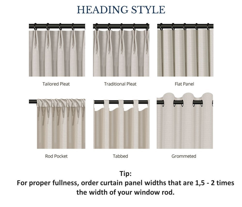 Textured Two Tones Fabric Linen Retro Mid Century Window Curtains Drapes