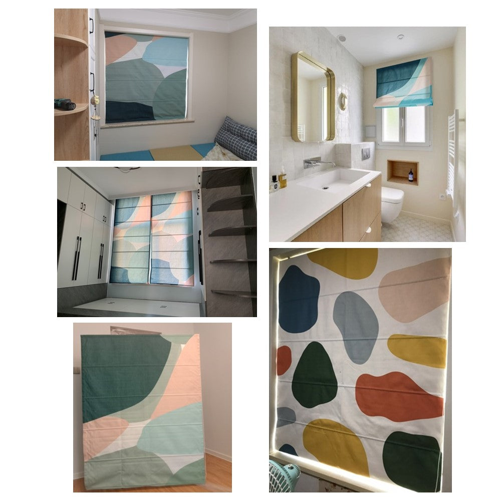 Abstract Organic Shapes Modern Contemporary Roman Shade