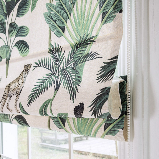 Jungle Forest Leopard Theme Window Roman Shade